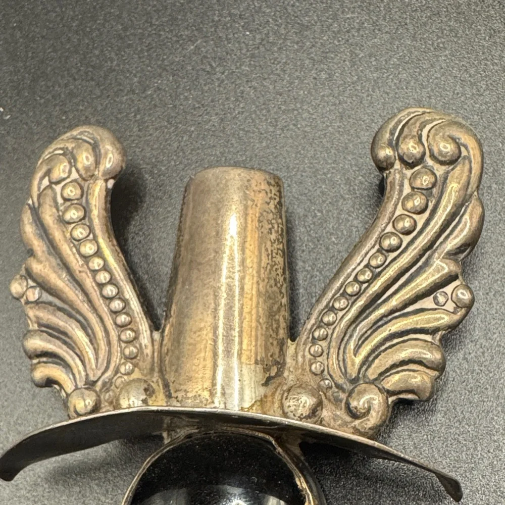 Sterling Silver and Black Onyx Mask Pin Mexico Brooch - Picture 3 of 5